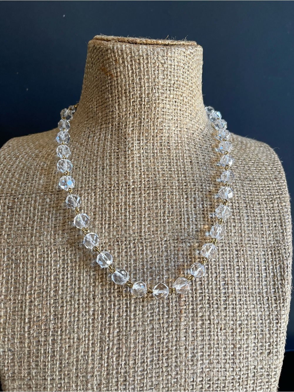 Vintage Simmons 12kT  gold filled Crystal Bead Necklace .